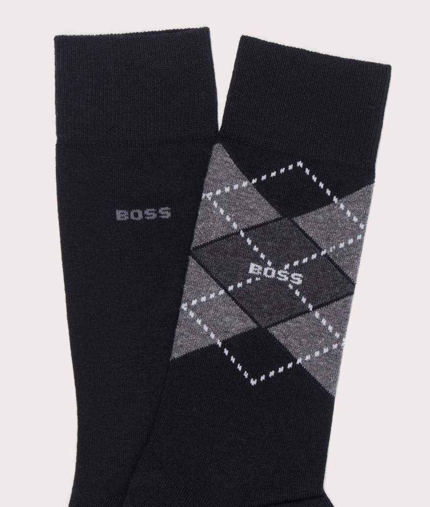 Hugo Boss Mens 2 Pack RS Argyle Socks